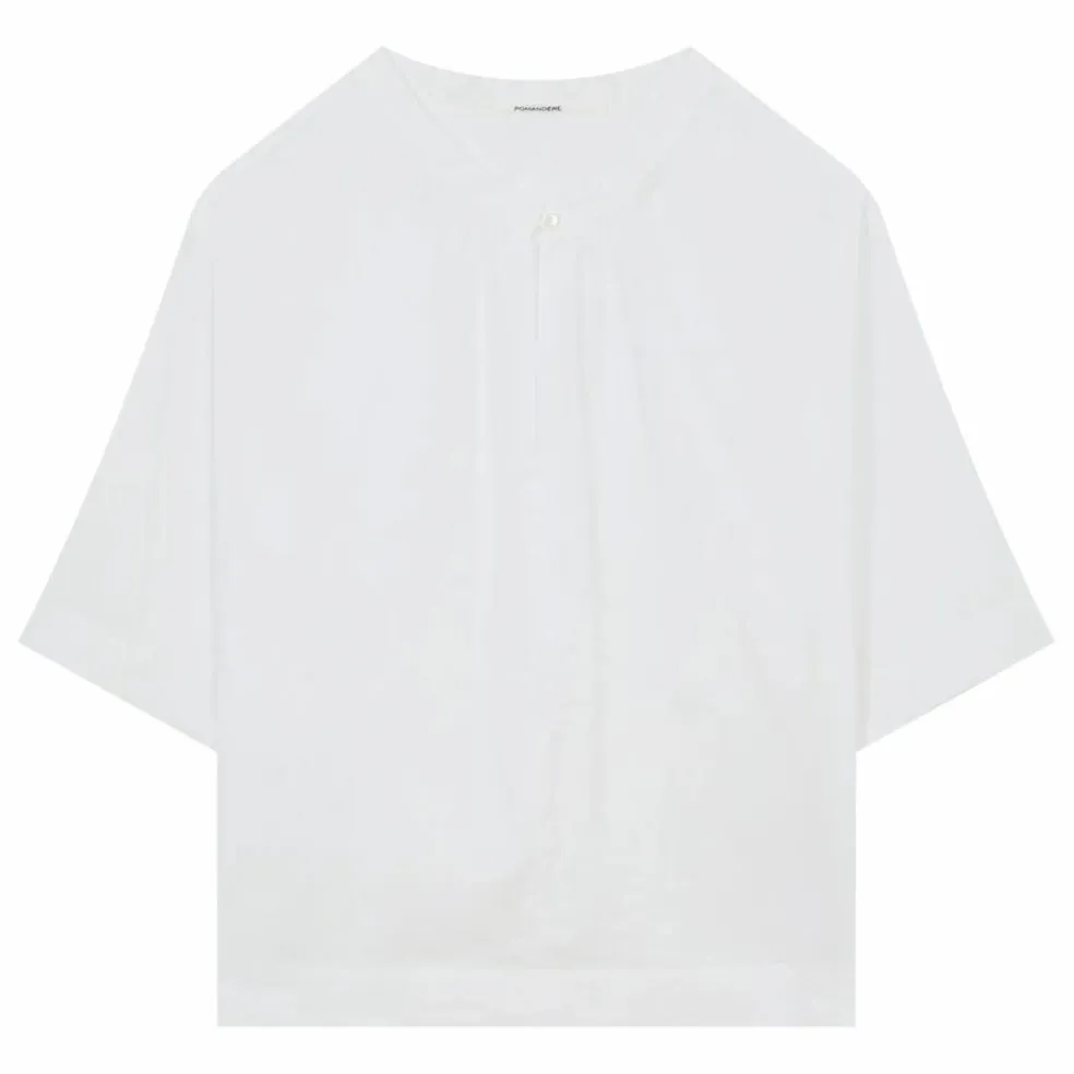 Blouse Manches Courtes Popeline de Coton | Blanc