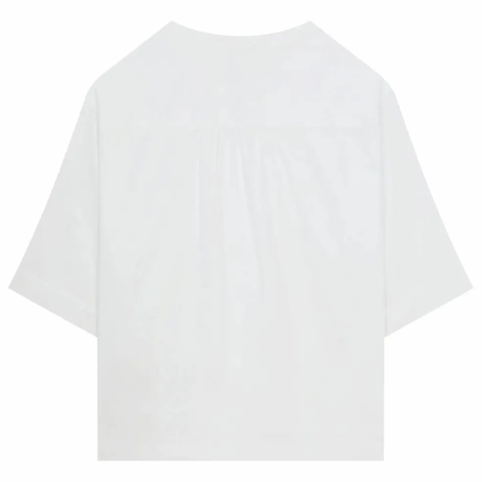 Blouse Manches Courtes Popeline de Coton | Blanc