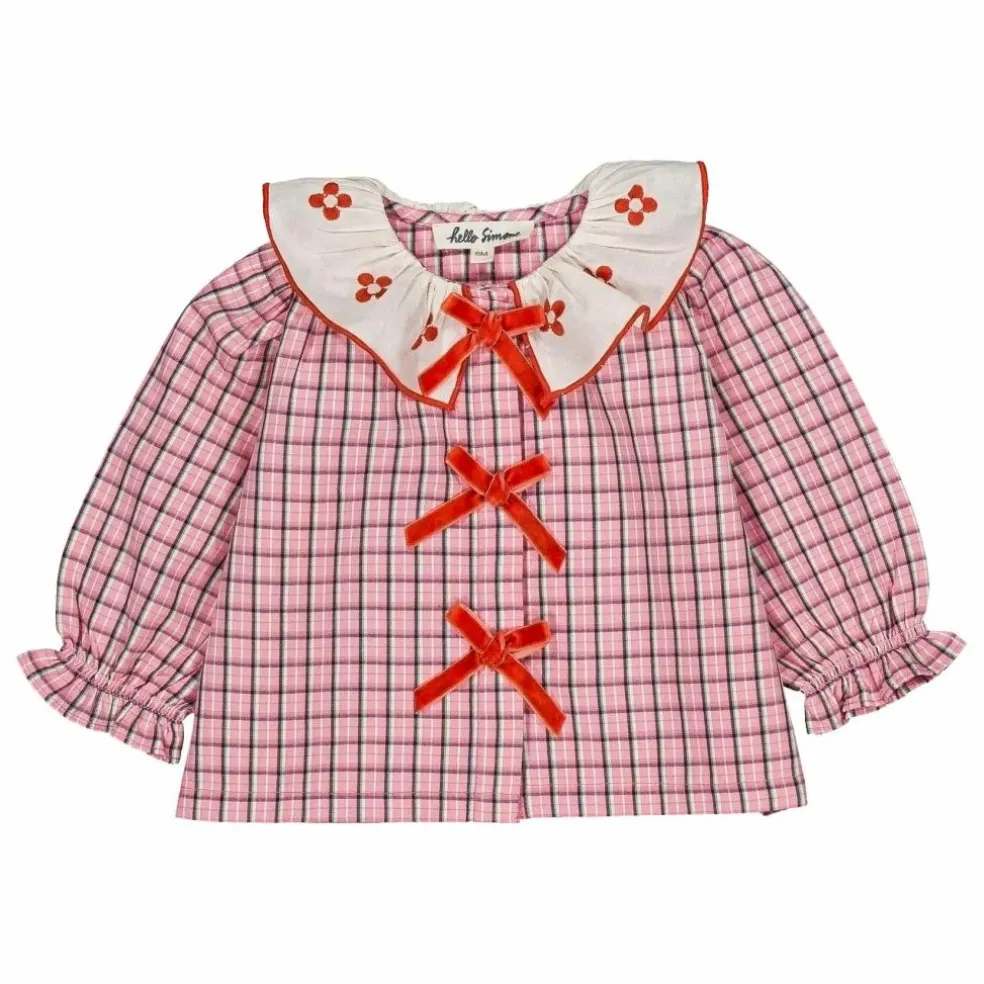 Blouse Myrtille Carreaux | Rose