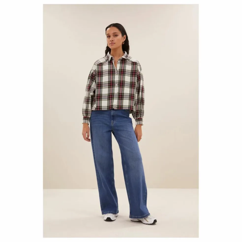 Blouse Sarah Carreaux | Blanc