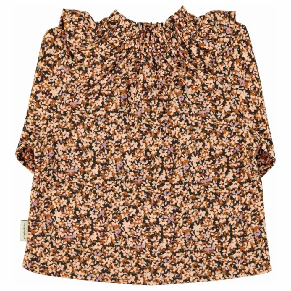 Blouse Volants Fleurie | Noir