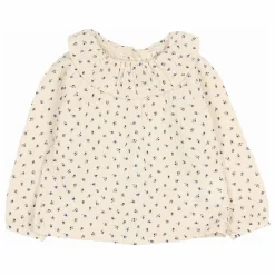 Blouse Volants Gaze de Coton Bio | Ivoire