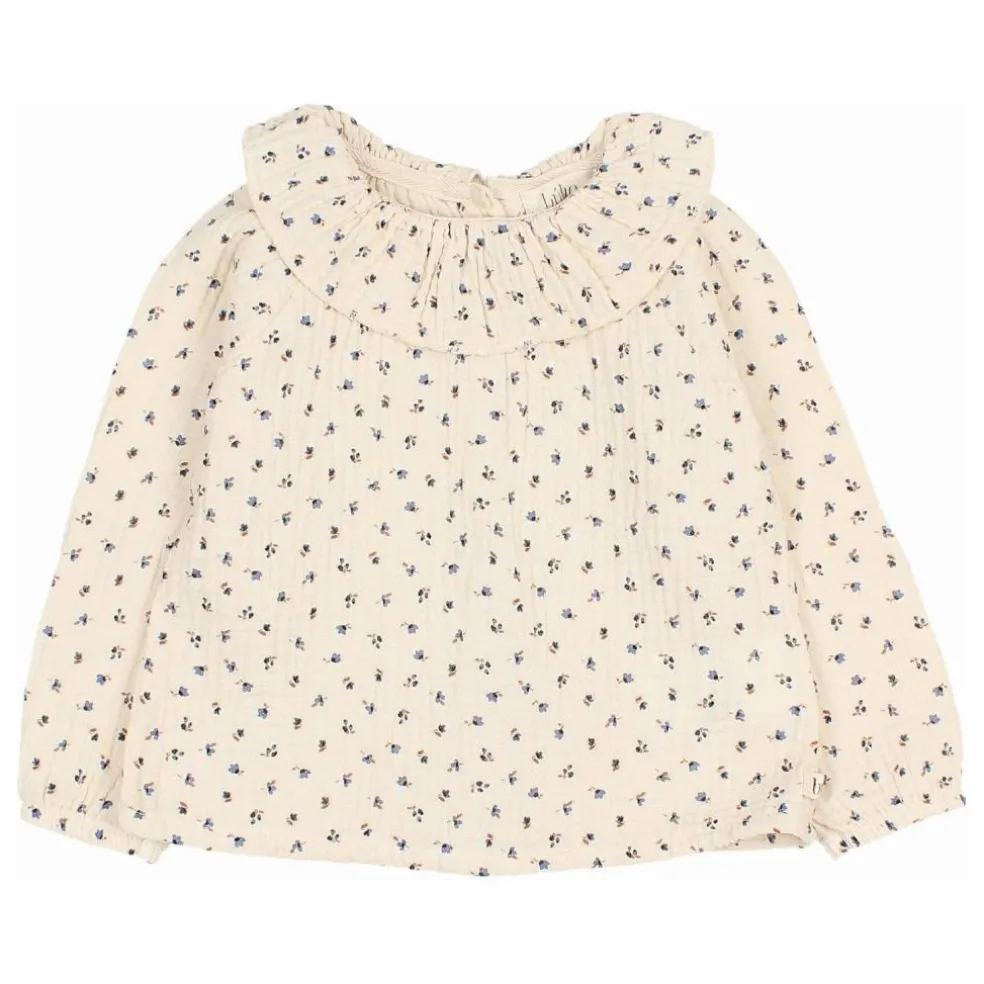 Blouse Volants Gaze de Coton Bio | Ivoire