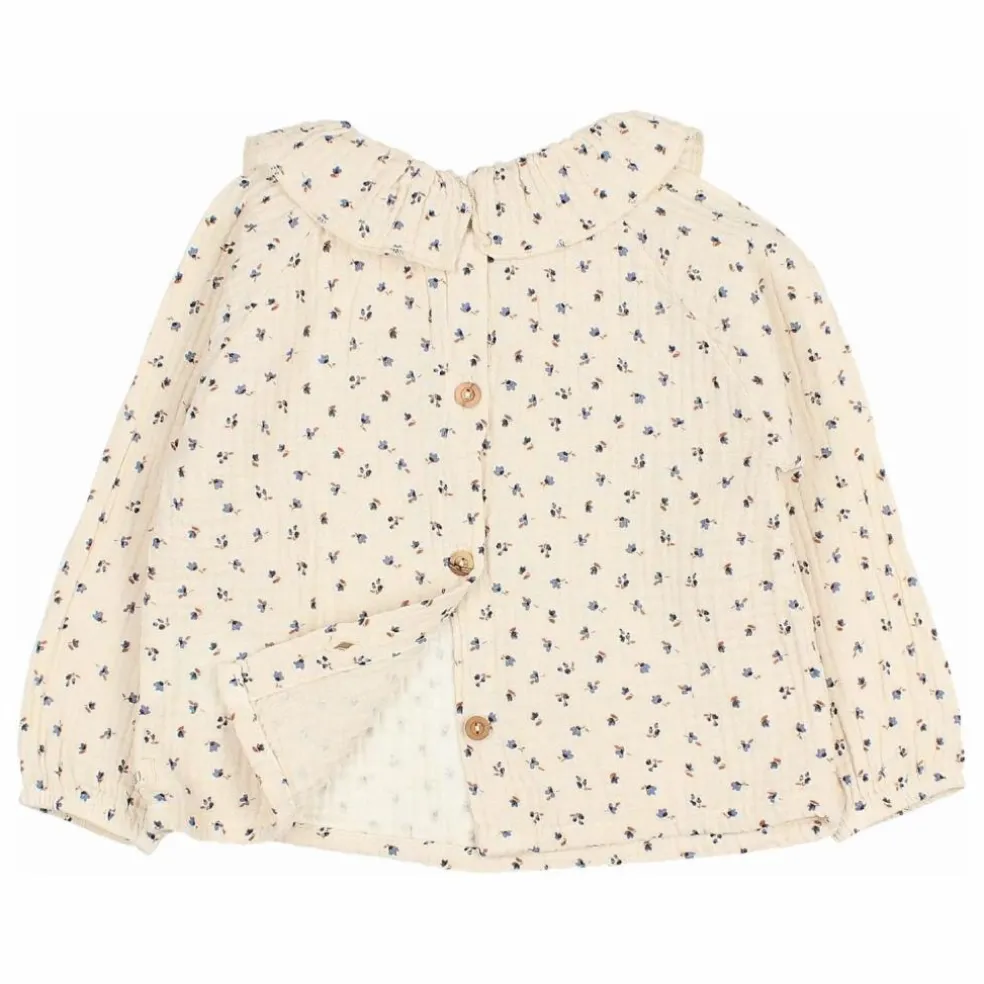 Blouse Volants Gaze de Coton Bio | Ivoire