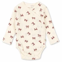 Body Croisé Minnie Nœuds Pointelle Coton Bio | Beige