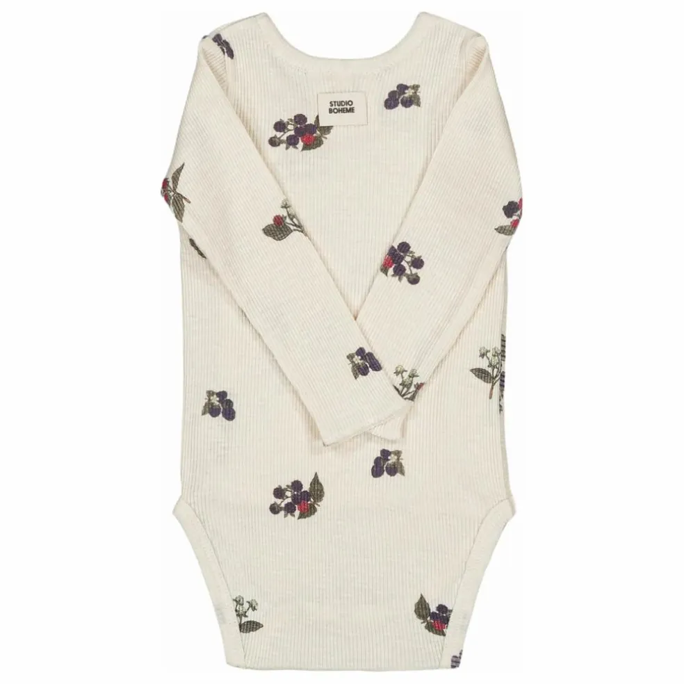 Body Côtelé Hoho Mûres Coton Bio | Ecru