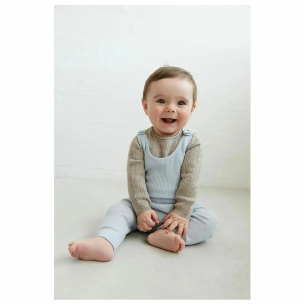 Body Côtelé Laine de Mérinos | Beige chiné