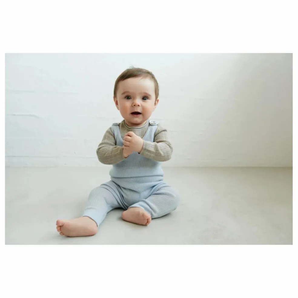 Body Côtelé Laine de Mérinos | Beige chiné