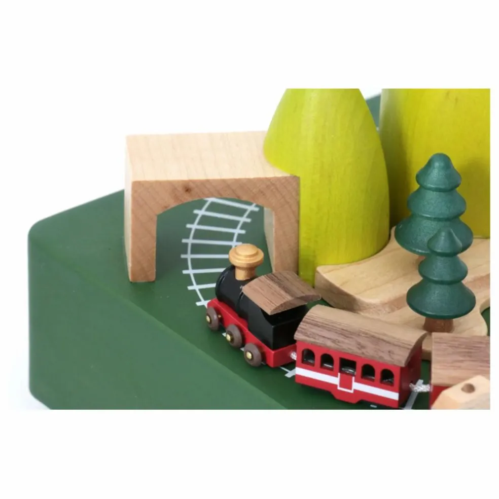 Boite à musique en bois Train au Printemps