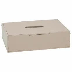 Boite de rangement avec couvercle en bois | Beige