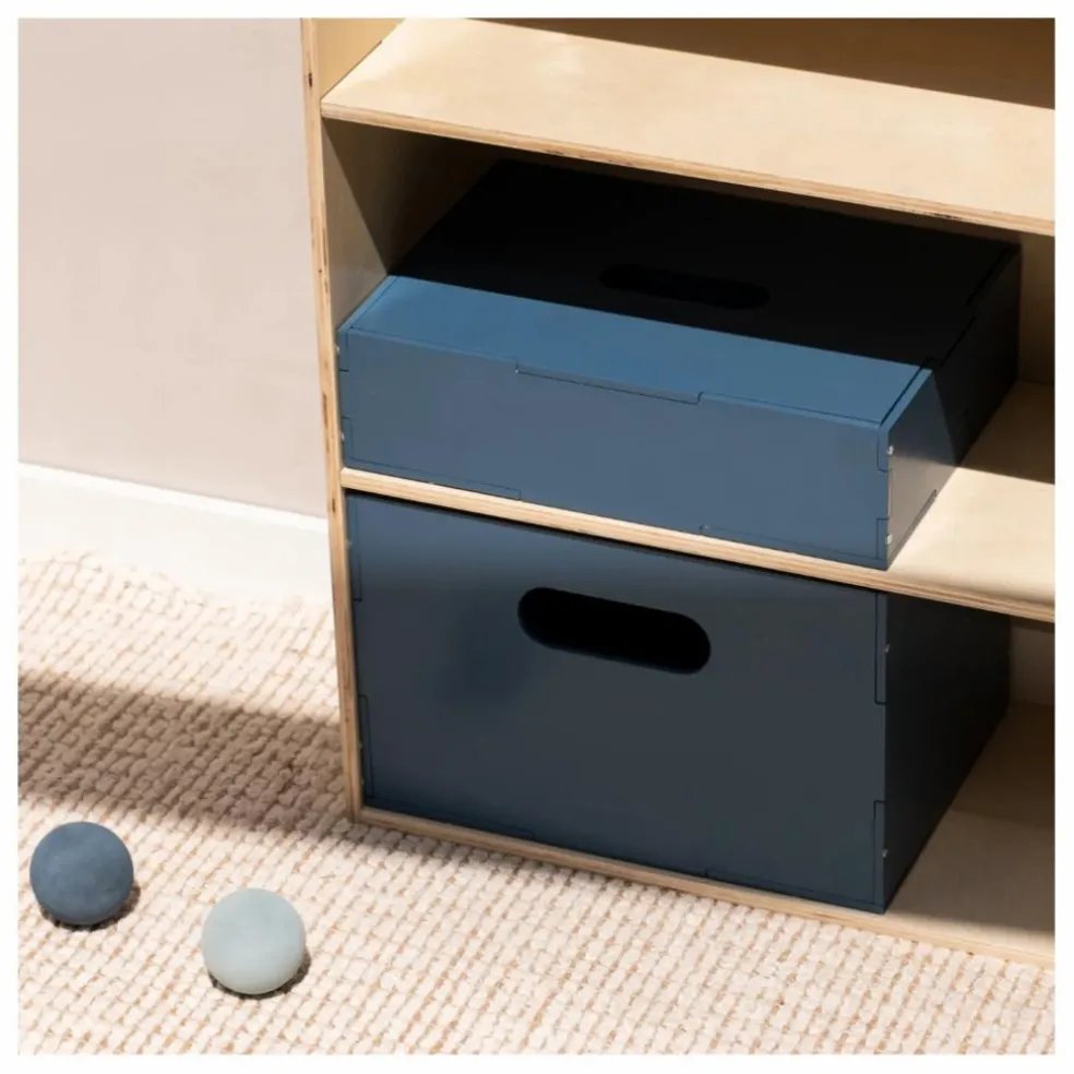 Boite de rangement en bois | Bleu