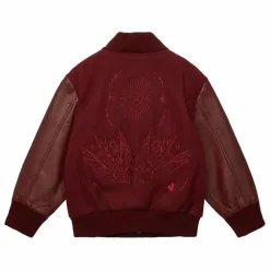 Bomber Brodé Laine et Cuir | Bordeaux