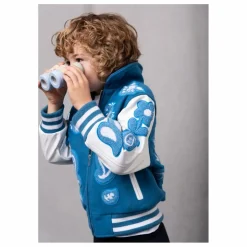 Bomber Paisley Laine et Cuir | Bleu