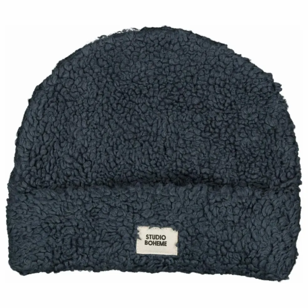 Bonnet Façon Sherpa Mouton Coton Bio | Bleu gris