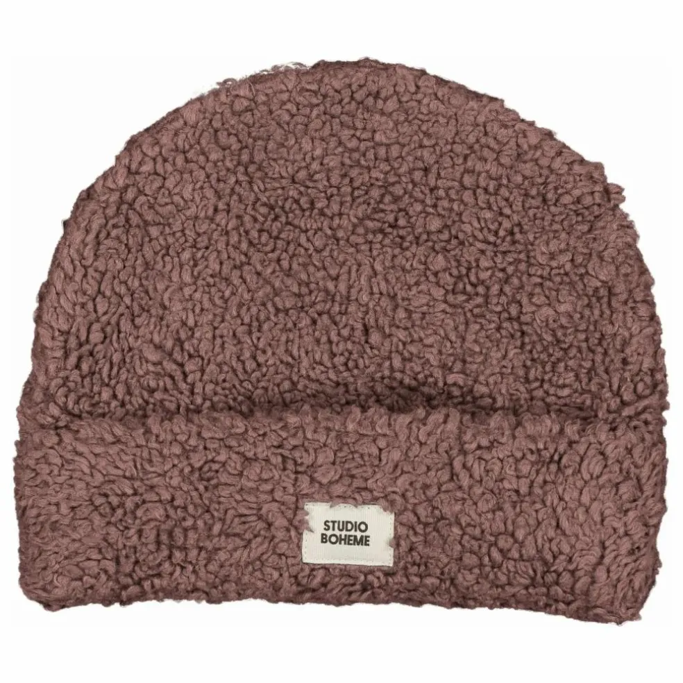 Bonnet Façon Sherpa Mouton Coton Bio | Mauve