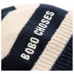 Bonnet Pompom Rayé Fibres Recyclées | Ecru