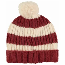 Bonnet Rayé Laine | Bordeaux