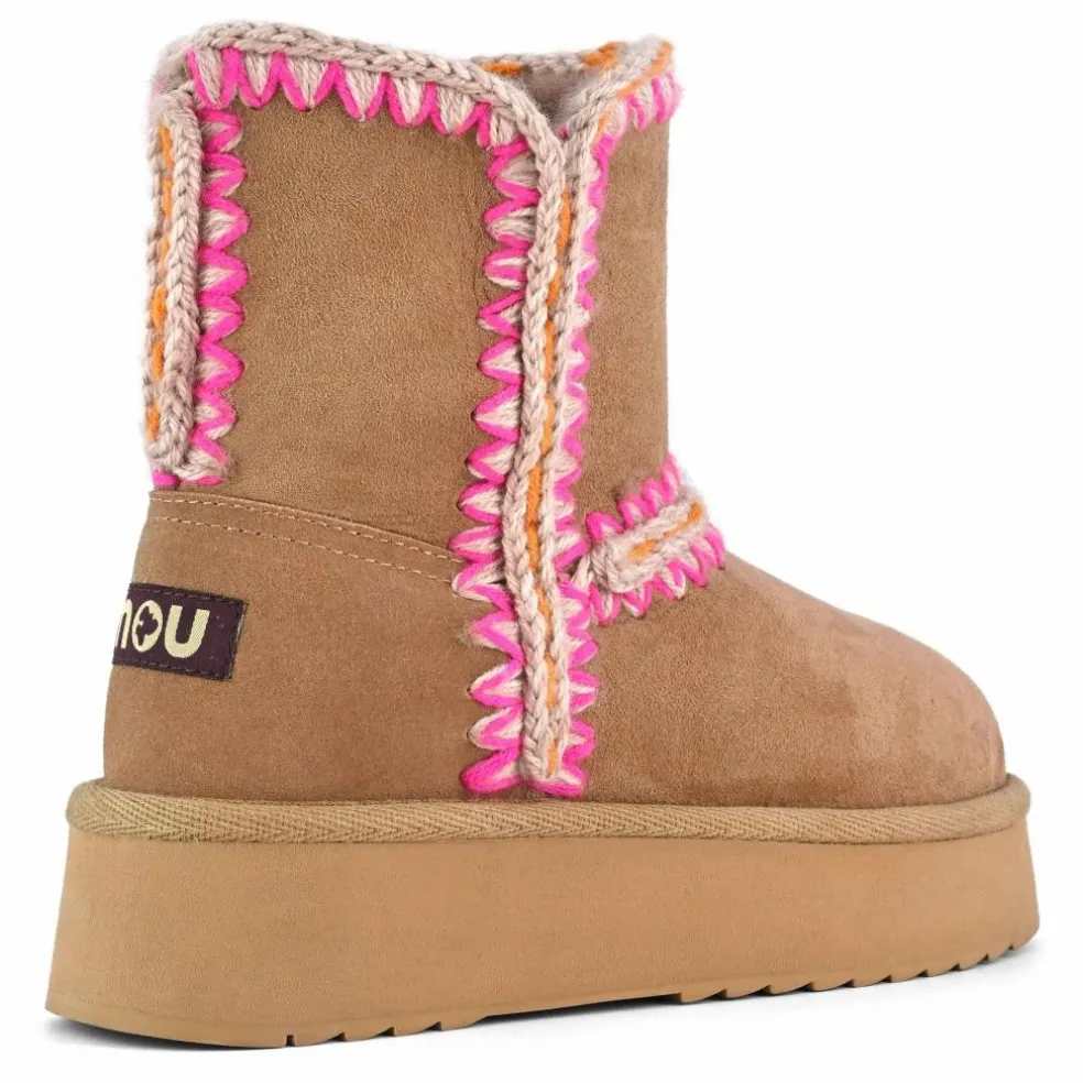 Boots Compensées Norfolk Suède | Rose
