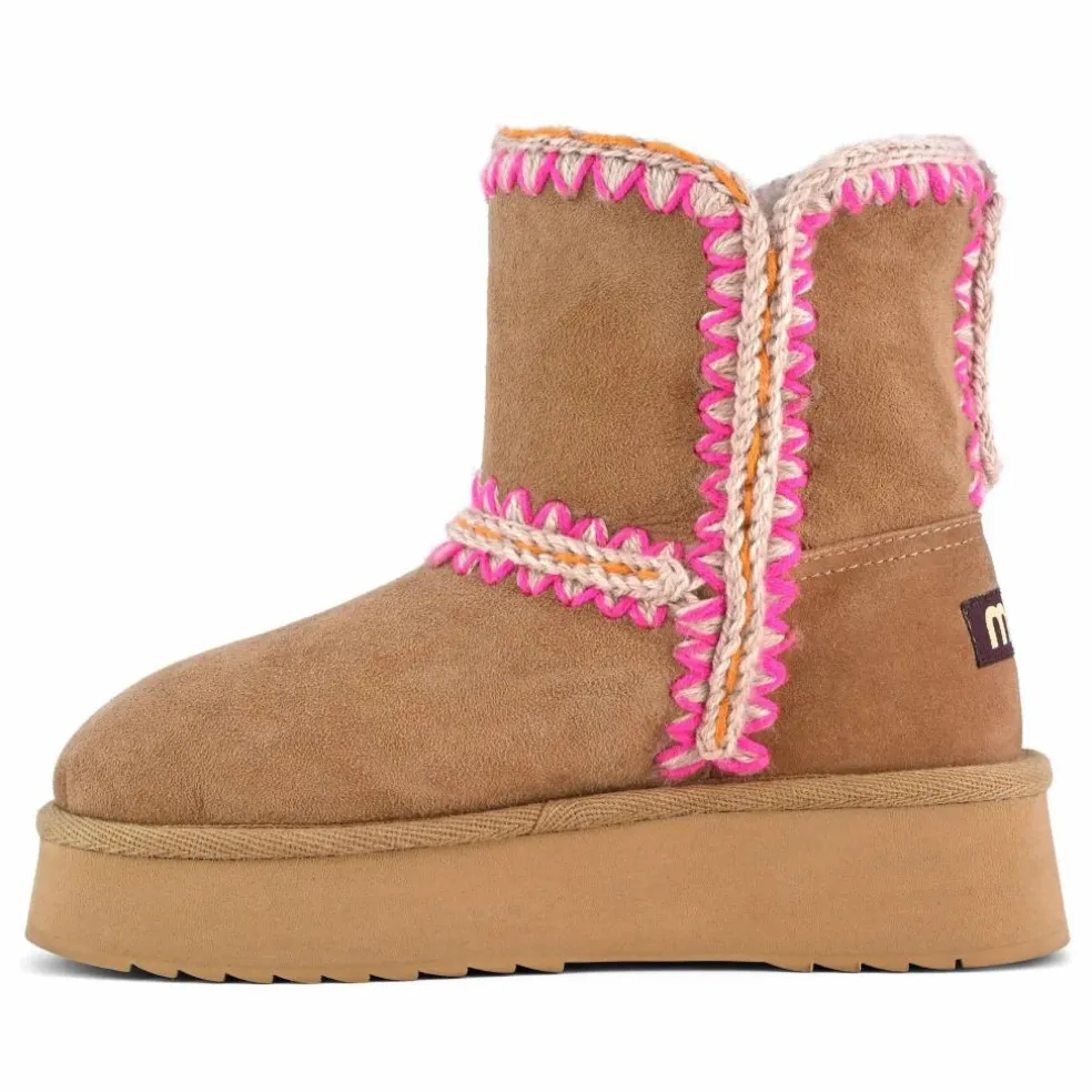 Boots Compensées Norfolk Suède | Rose