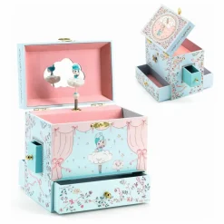 Boîte à bijoux Ballerine en scène | Bleu ciel
