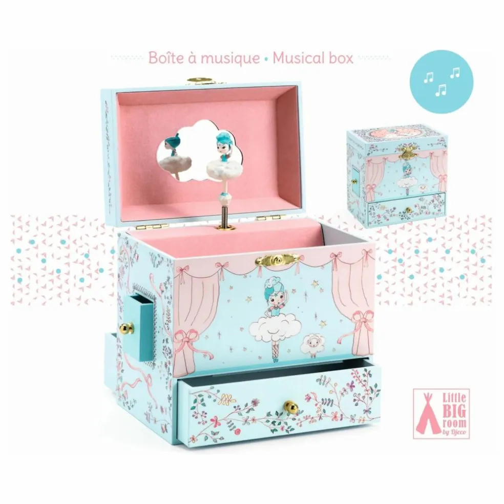 Boîte à bijoux Ballerine en scène | Bleu ciel