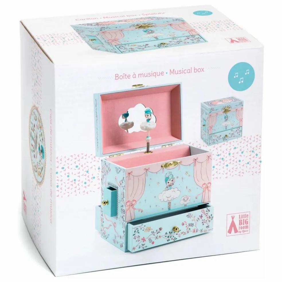 Boîte à bijoux Ballerine en scène | Bleu ciel