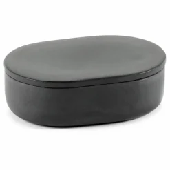 Boîte ovale avec couvercle | Gris foncé