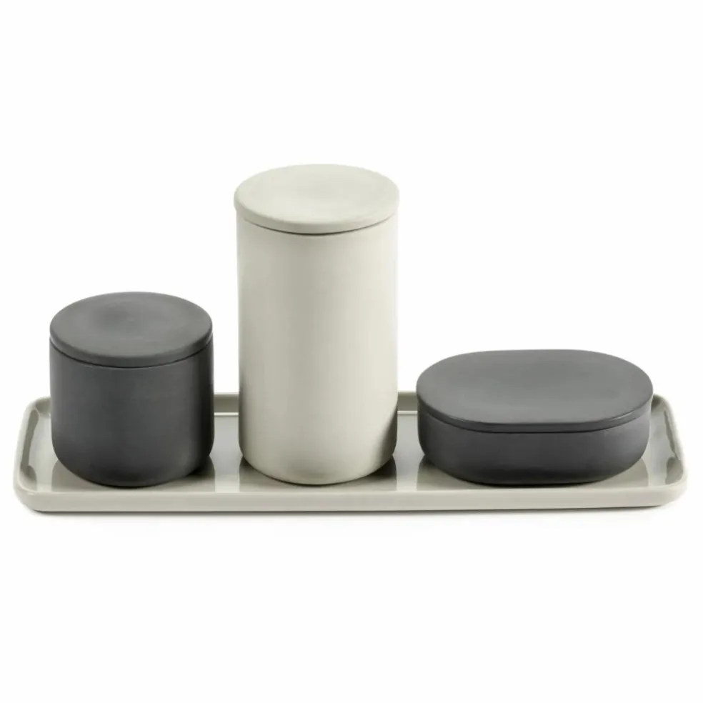 Boîte ovale avec couvercle | Gris foncé