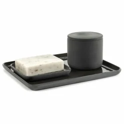 Boîte ronde avec couvercle | Gris foncé