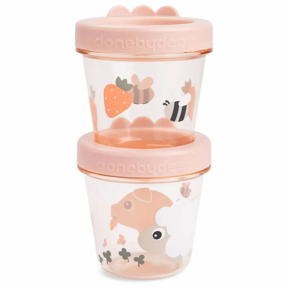 Boîtes à repas en tritan Tiny Farm - Set de 2 | Rose