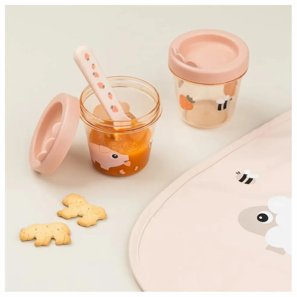 Boîtes à repas en tritan Tiny Farm - Set de 2 | Rose