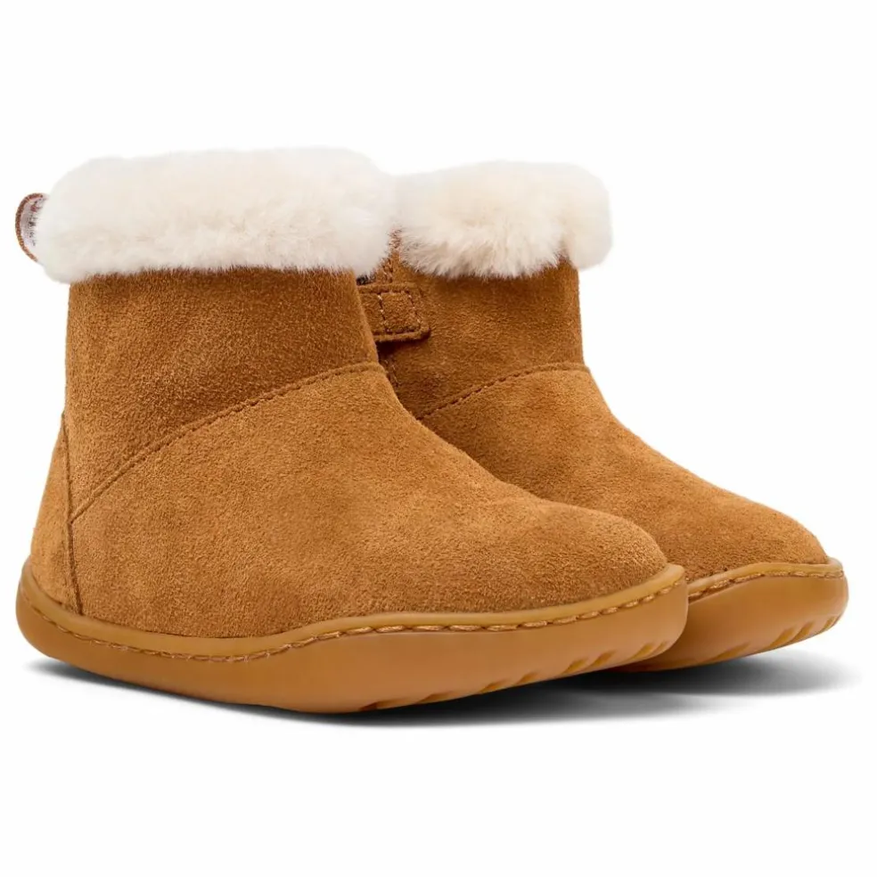 Bottines Fourrées Unies Peu | Marron