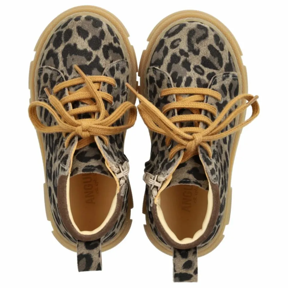 Bottines Zip Lacets Léopard | Taupe