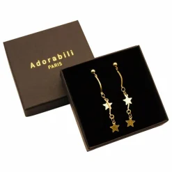 Boucles d'Oreilles Asymétriques 2 Etoiles | Doré