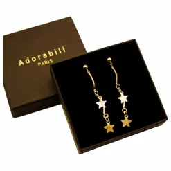 Boucles d'Oreilles Asymétriques 2 Etoiles | Doré