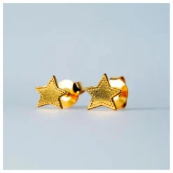 Boucles d'Oreilles Big Stars Denim | Doré
