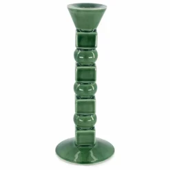 Bougeoir Anna en céramique moyen format | Vert olive