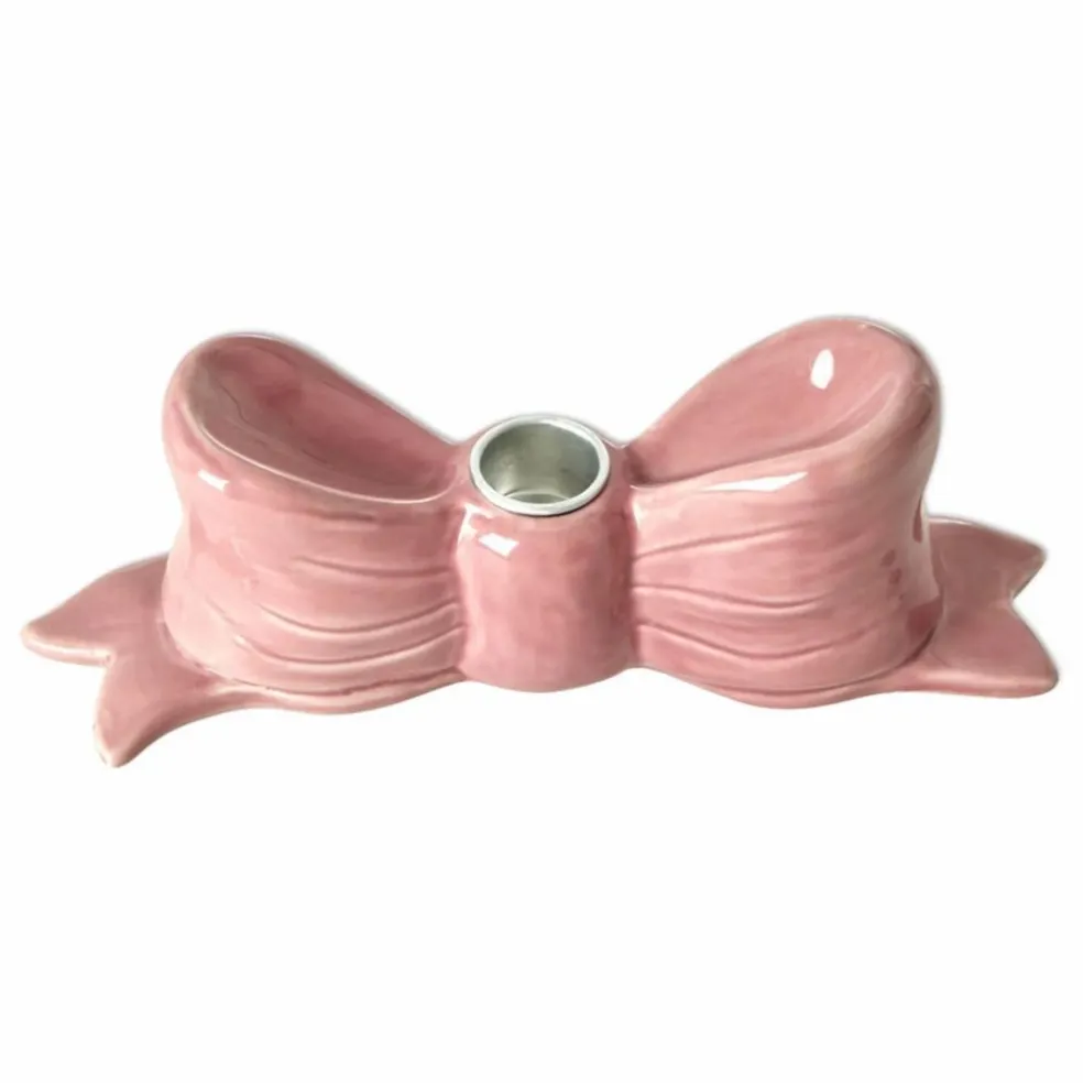 Bougeoir en céramique Nœud | Rose