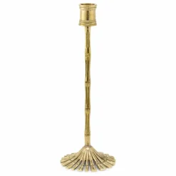 Bougeoir en laiton Bamboo | Doré