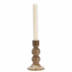 Bougeoir en verre | Taupe