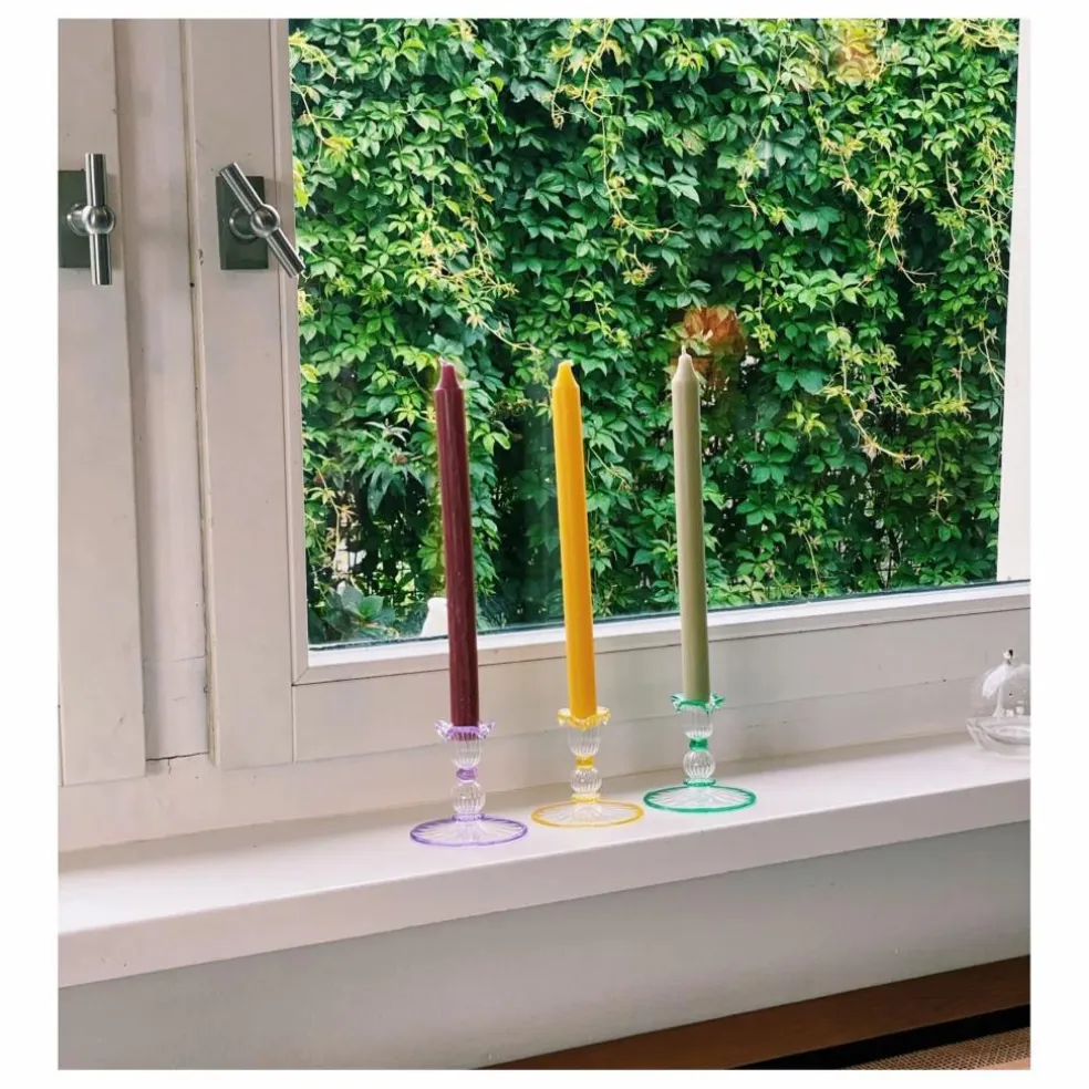 Bougeoir Jane en verre | Violet