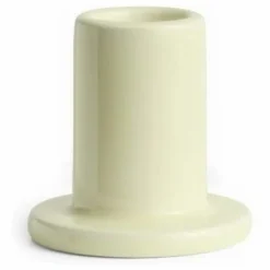 Bougeoir Tube en faïence | Jaune citron