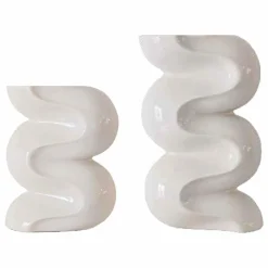 Bougeoirs Ganache - Set de 2 | Crème