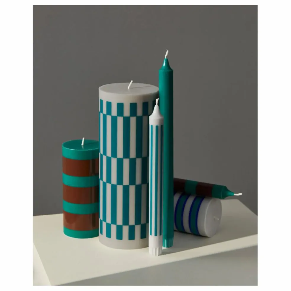 Bougie Column à Carreaux | Vert