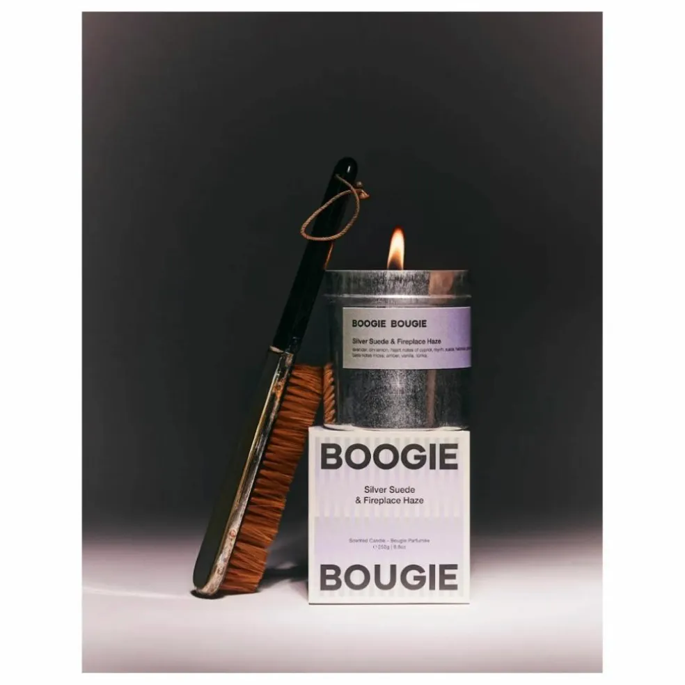 Bougie Silver Suede & Fireplace Haze