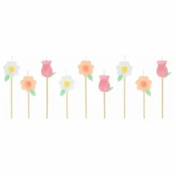 Bougies d'anniversaires Fleurs - Set de 9
