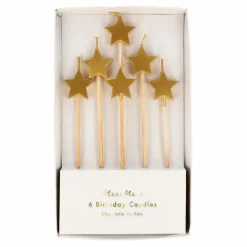 Bougies Etoiles - Set de 6 | Doré