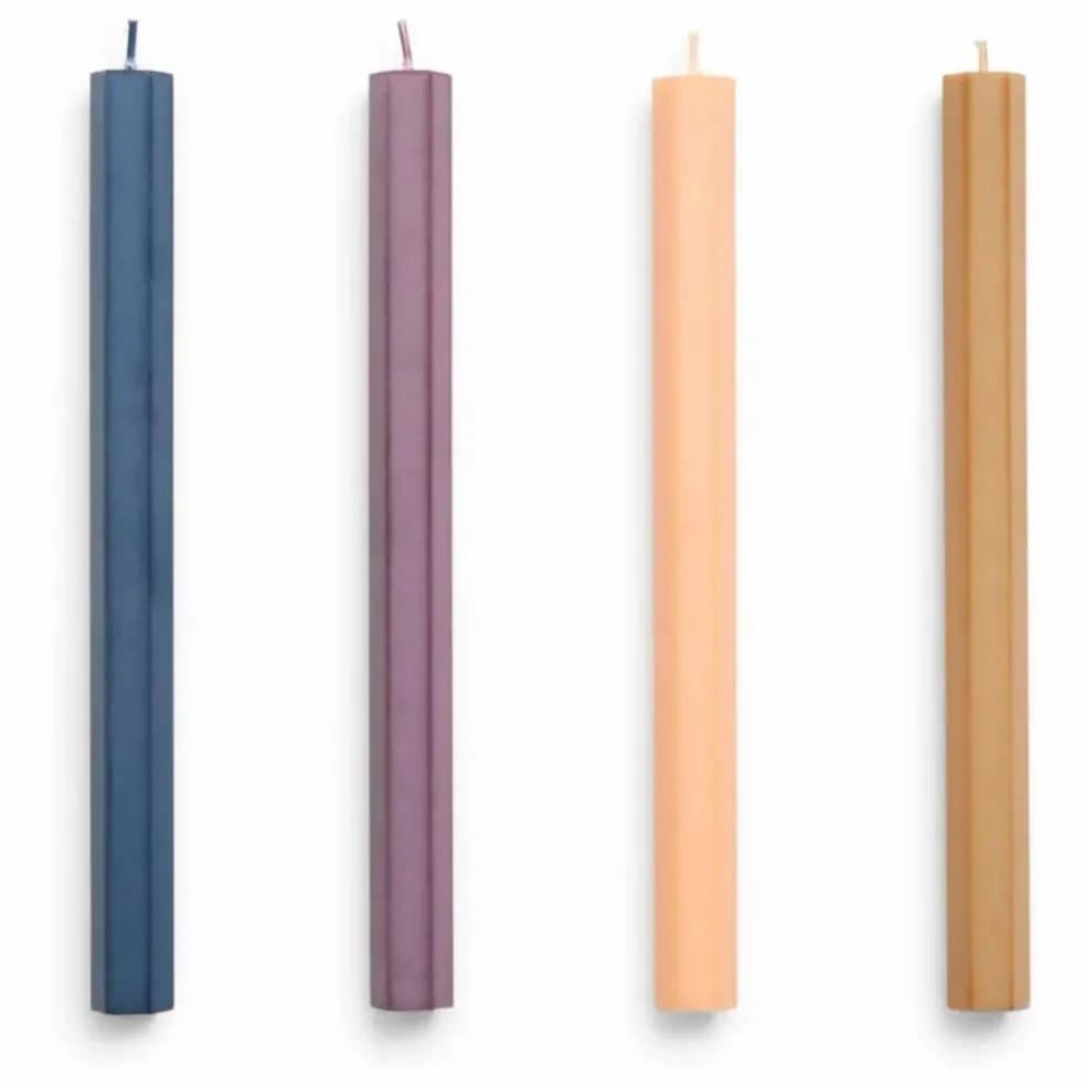Bougies Hexagon Dark - Set de 4