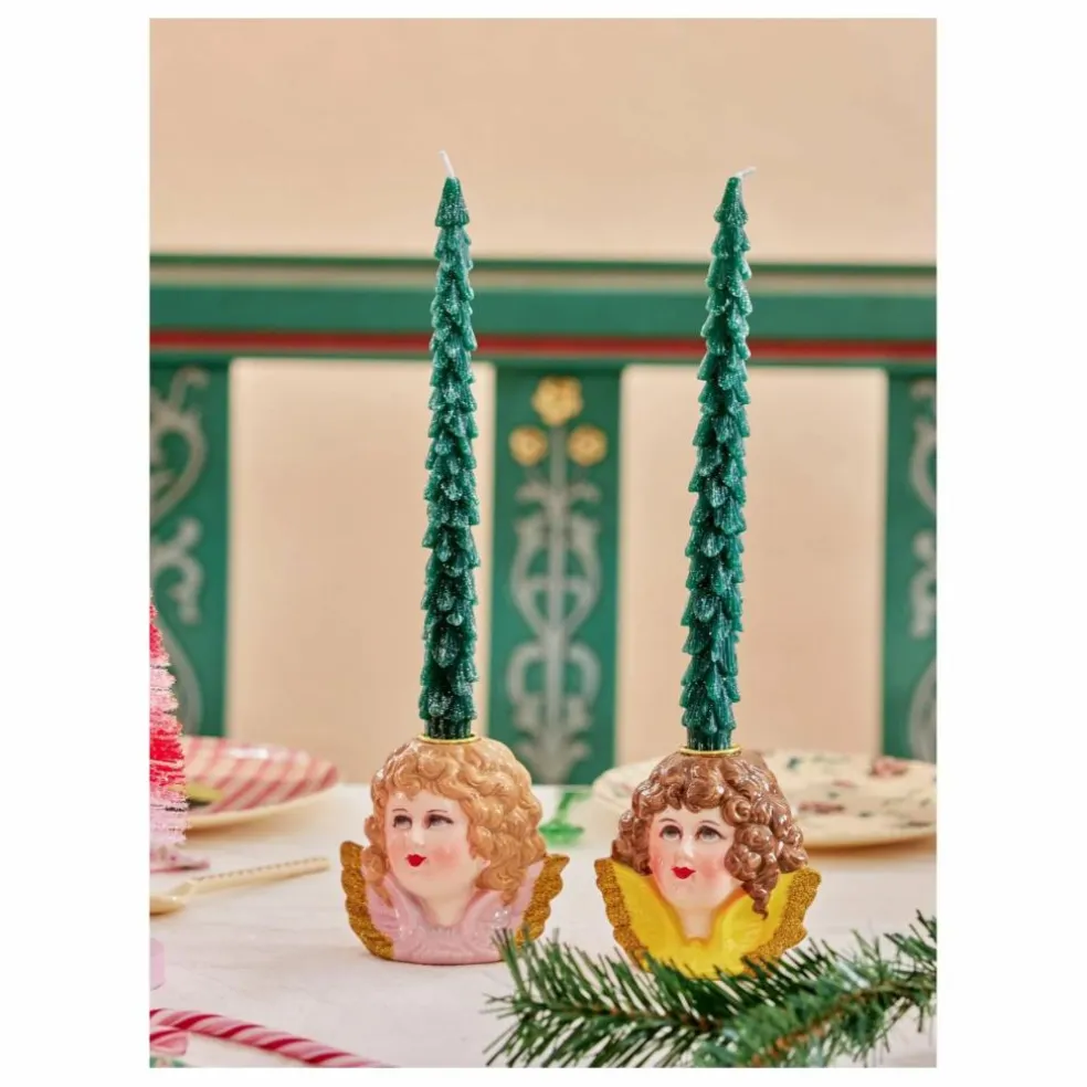 Bougies LED Sapin - Set de 2 | Vert foncé