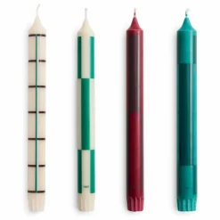 Bougies Pattern - Set de 4 | Vert